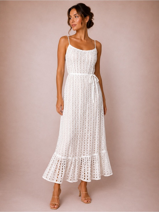 J. Crew Dresses & Skirts - J. Crew White Lace Maxi Dress with Tie Waist